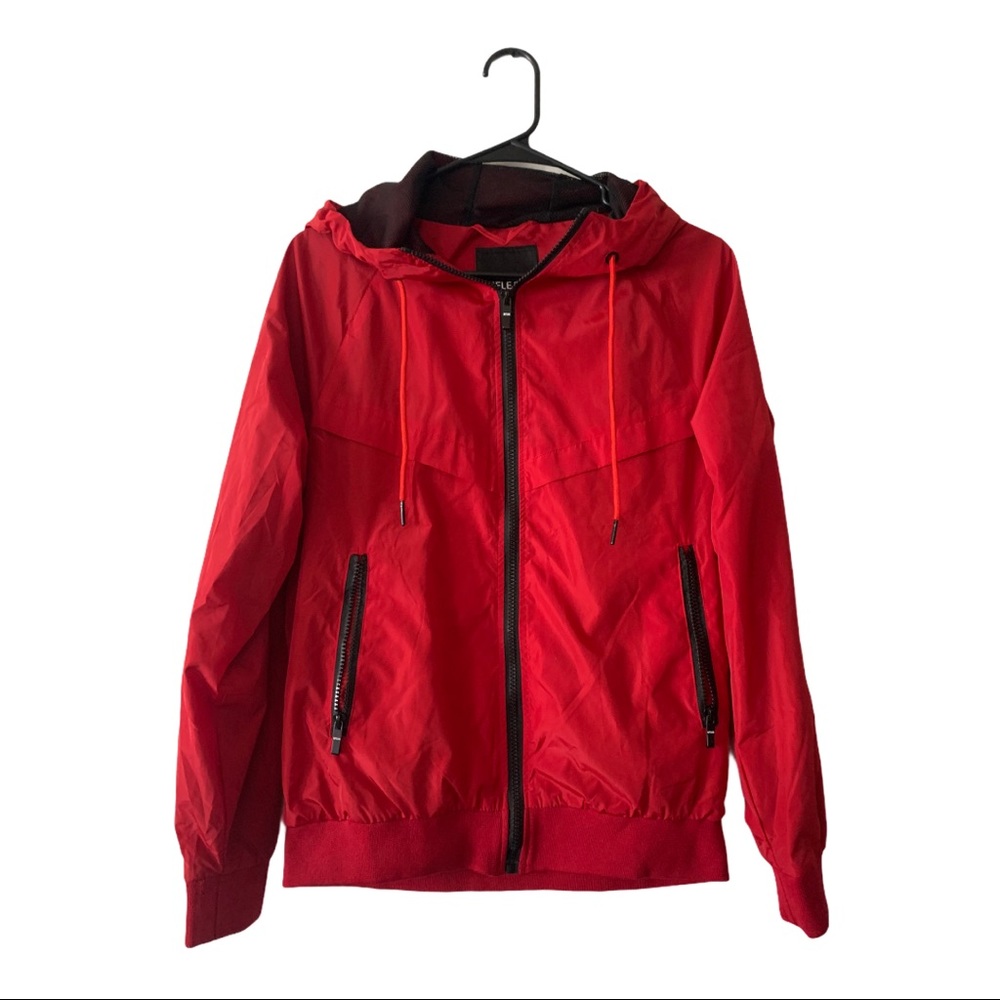 Red windbreaker